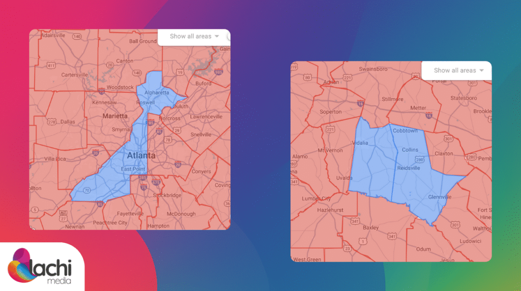 Targeting an area on Google Ads while excluding the surroundings ensure minimal _slips